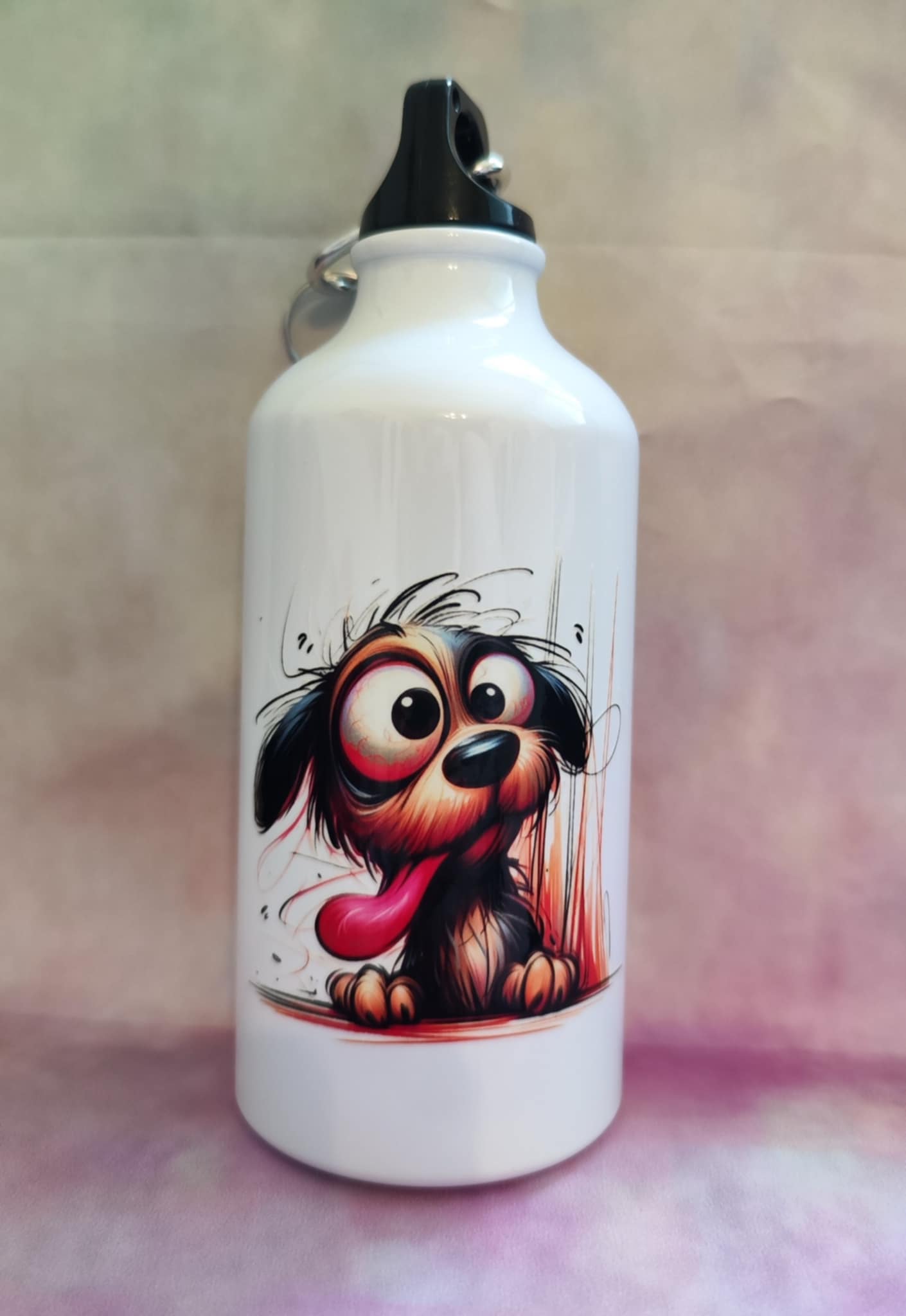Aluminum sports bottle “Yorkie with burnout” – charmingly exhausted!