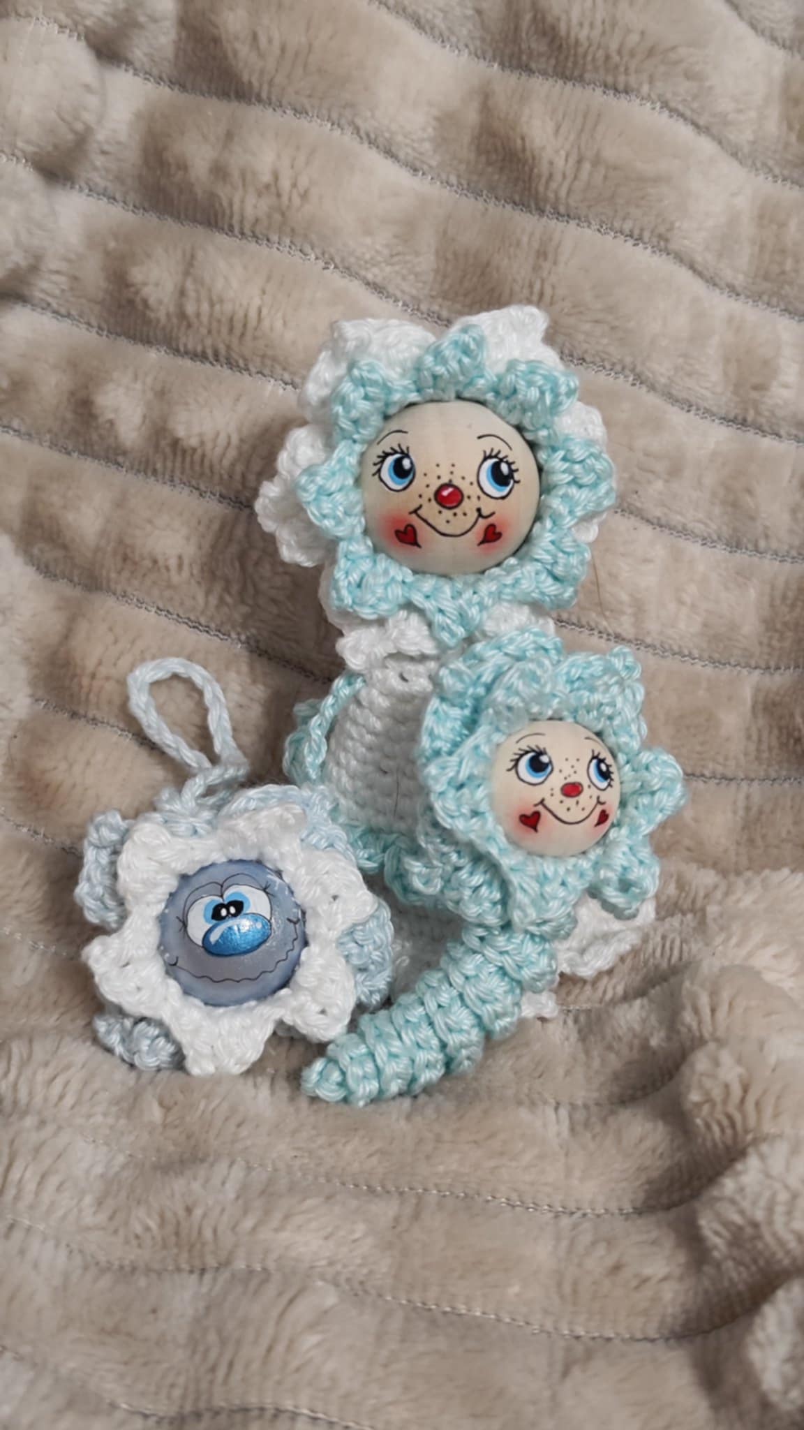 Ice Flower Crochet Pattern German Worry Worm