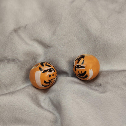 🐯 1 Tiger-Holzköpfchen – wild, markant & handbemalt