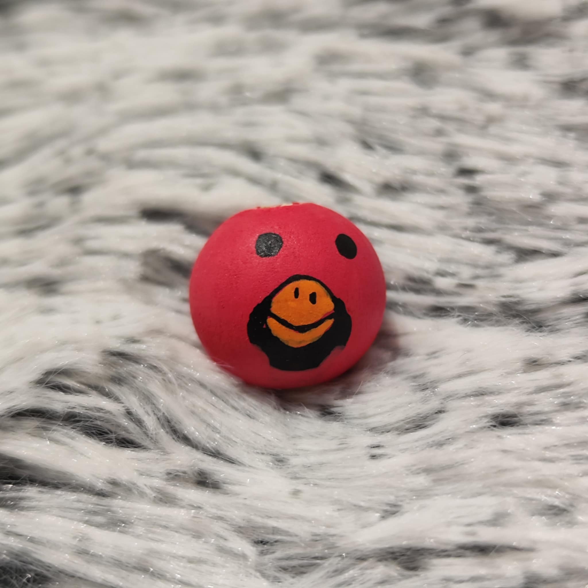 Vogelgang 1 – 4er-Set handbemalte Holzköpfchen: Pfau, Gans, Kardinal, Wellensittich, 2 cm