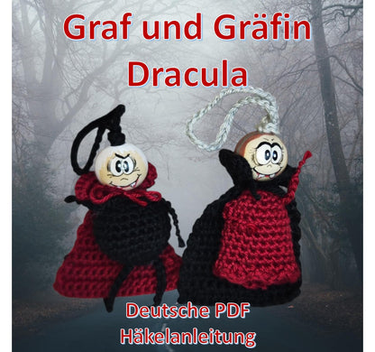 🦇 Häkelanleitung „Graf & Gräfin Dracula“ – bissig gut gehäkelt! (PDF) 🦇