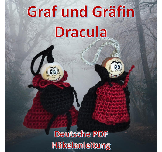 🦇 Häkelanleitung „Graf & Gräfin Dracula“ – bissig gut gehäkelt! (PDF) 🦇