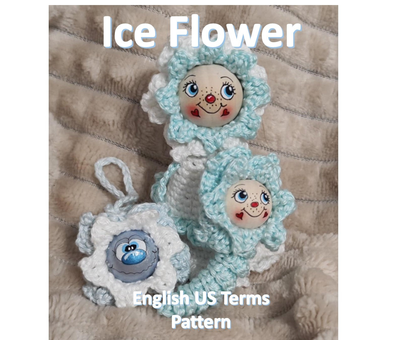 Eis-Blume Häkelanleitung deutsch Sorgenwürmchen