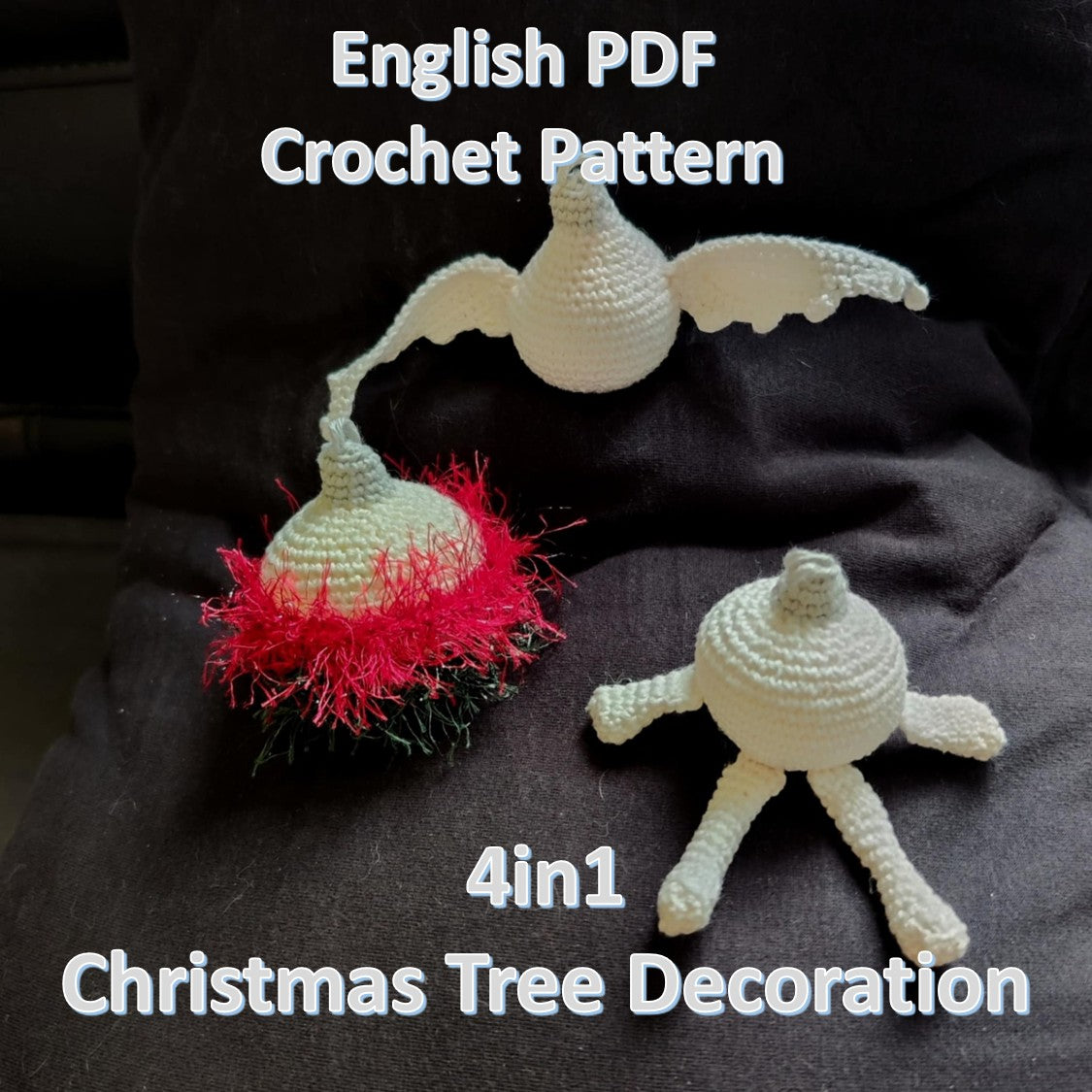 🎄 Häkelanleitung „Christbaumkugel 4in1“ – festliche Dekoideen zum Selberhäkeln (PDF) 🎄