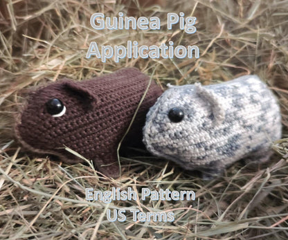 Guinea pig crochet appliqué
