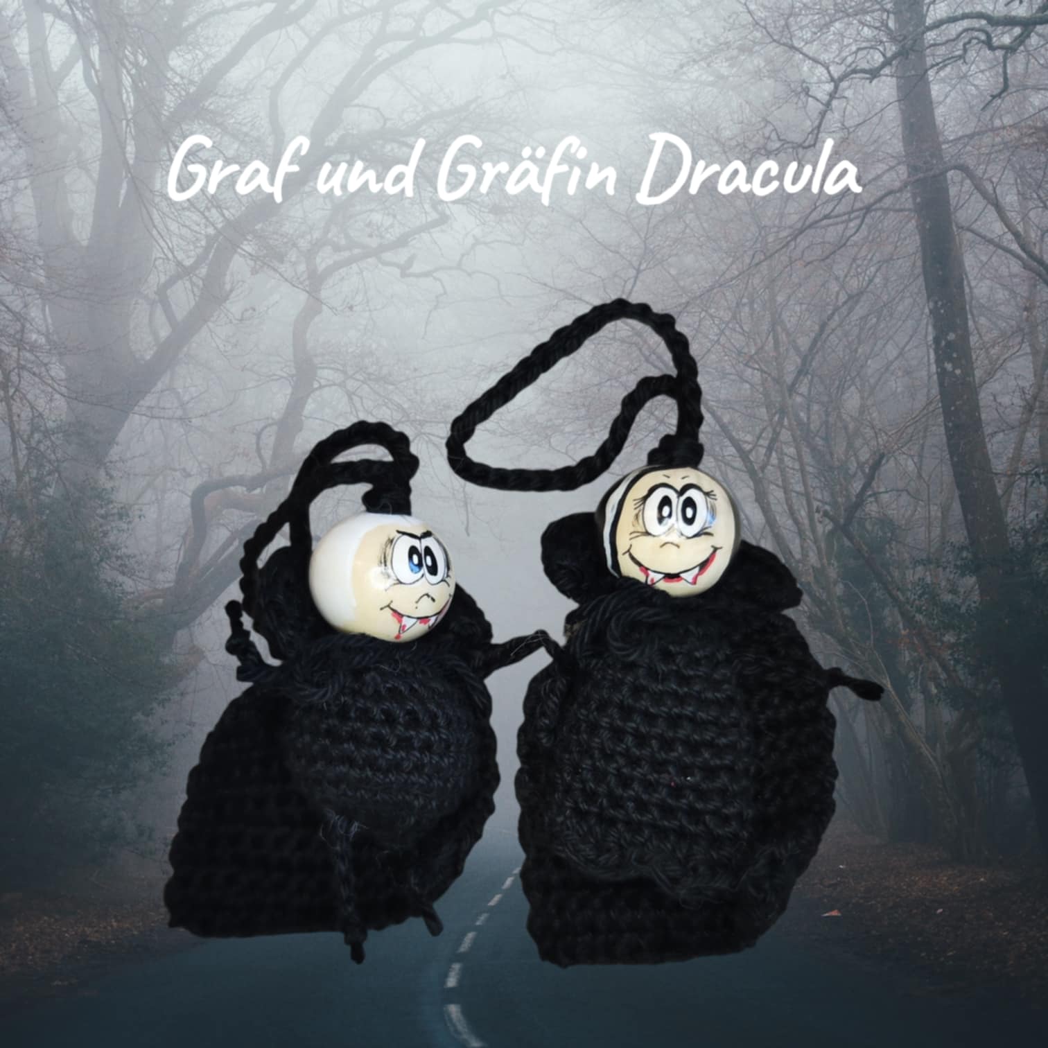 🦇 Häkelanleitung „Graf & Gräfin Dracula“ – bissig gut gehäkelt! (PDF) 🦇