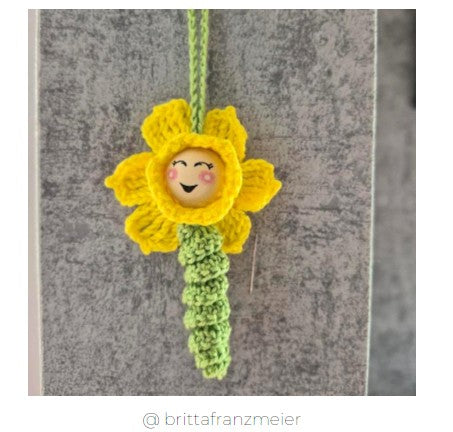 Häkelanleitung „Märzenbecher" – Anhänger mit 2 cm Holzperle (PDF) 🌼