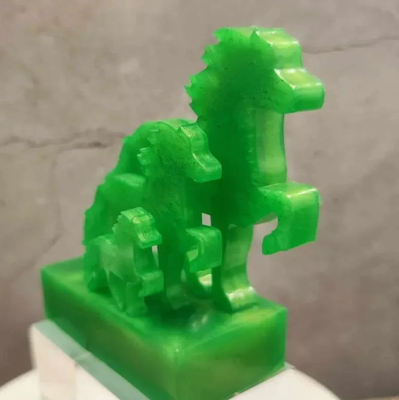 Apfeltölter – Grüne Islandpferde-Deko aus Epoxidharz