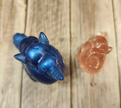 Magical unicorn duo made of epoxy resin