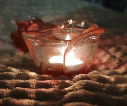 🌹 Two-piece rose bowl with lid — orange-transparent epoxy resin