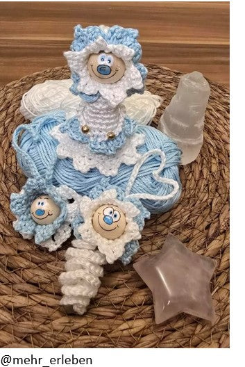 Ice Flower Crochet Pattern German Worry Worm