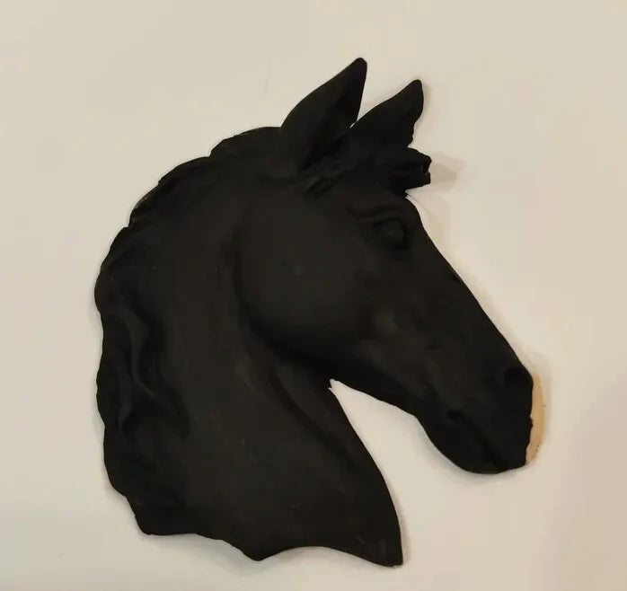 Dein Herzenspferd als handbemaltes Mini-Kunstwerk – individuell nach deinem Foto — Pferdekopf mit Magnetstreifen