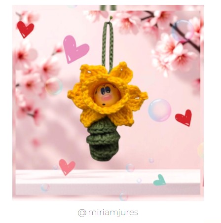 Häkelanleitung „Märzenbecher" – Anhänger mit 2 cm Holzperle (PDF) 🌼