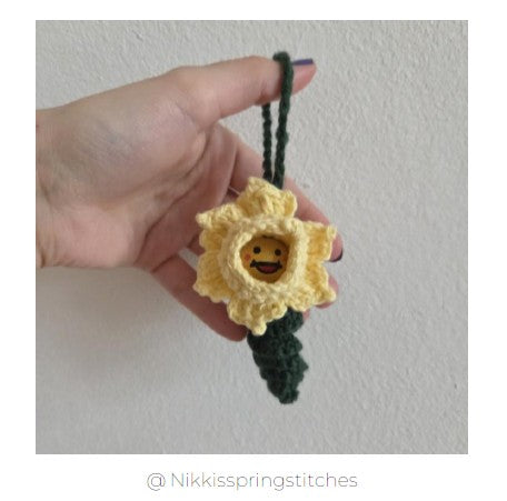 Häkelanleitung „Märzenbecher" – Anhänger mit 2 cm Holzperle (PDF) 🌼