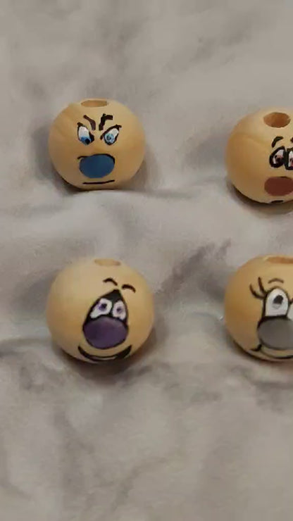 🤪 5er-Set Gesichter mit bunter Nase – frech, farbig & handbemalt