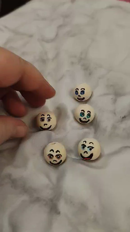 👁️‍🗨️ 5er-Set Gesichter mit bunten Augen – ausdrucksstark & handbemalt