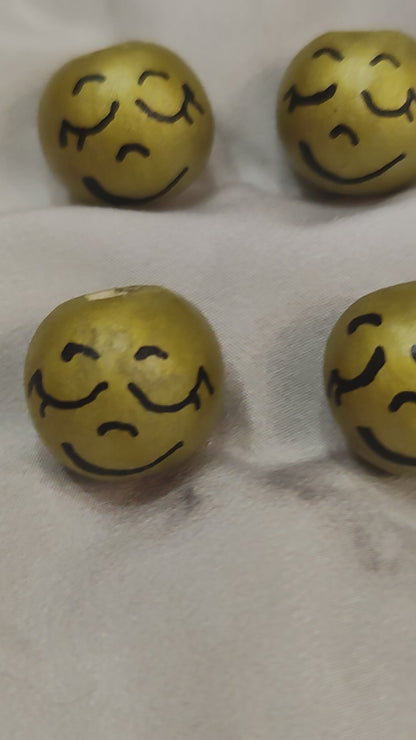 ✨ 5er Set Goldies – schlicht & himmlisch: goldene Holzköpfchen mit Gesicht