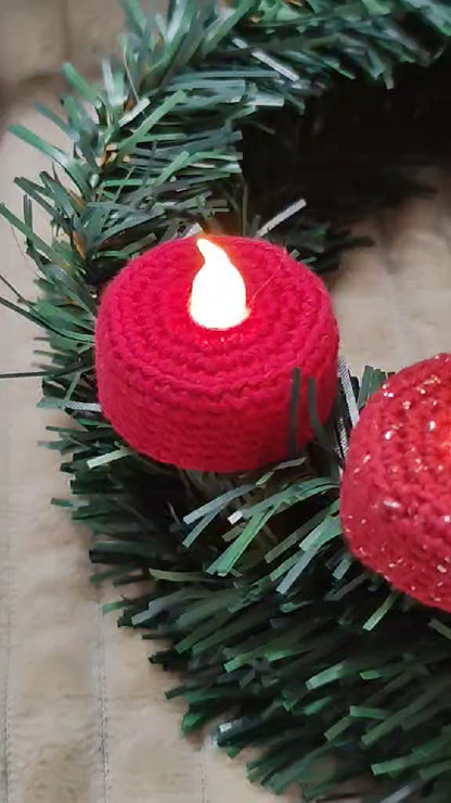 LED-Teelichter Set (3× Rot & 1× Rot-Glitzer) – Sofort lieferbar