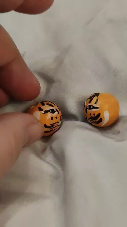 🐯 1 Tiger-Holzköpfchen – wild, markant & handbemalt