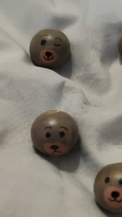 🐻 5er-Set Bärchenköpfe – verschiedene Gesichtsausdrücke, handbemalt