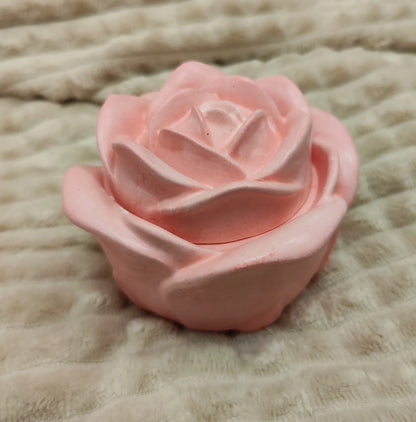 🌹 Two-piece rose bowl with lid — orange-transparent epoxy resin