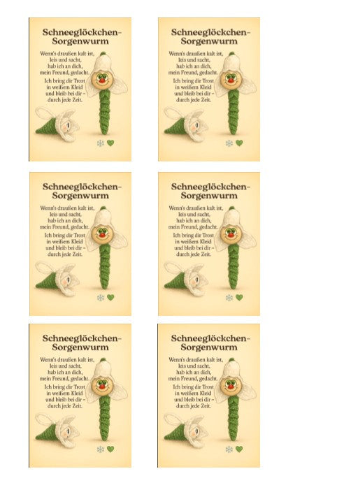 Snowdrop Worry Worm Cards