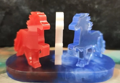 Icelandic horses in flag colors – team spirit to set up - Iceland