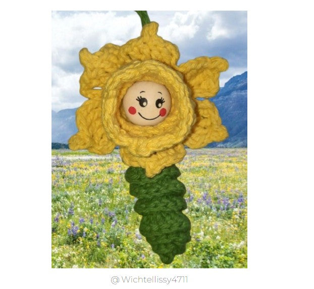 Häkelanleitung „Märzenbecher" – Anhänger mit 2 cm Holzperle (PDF) 🌼