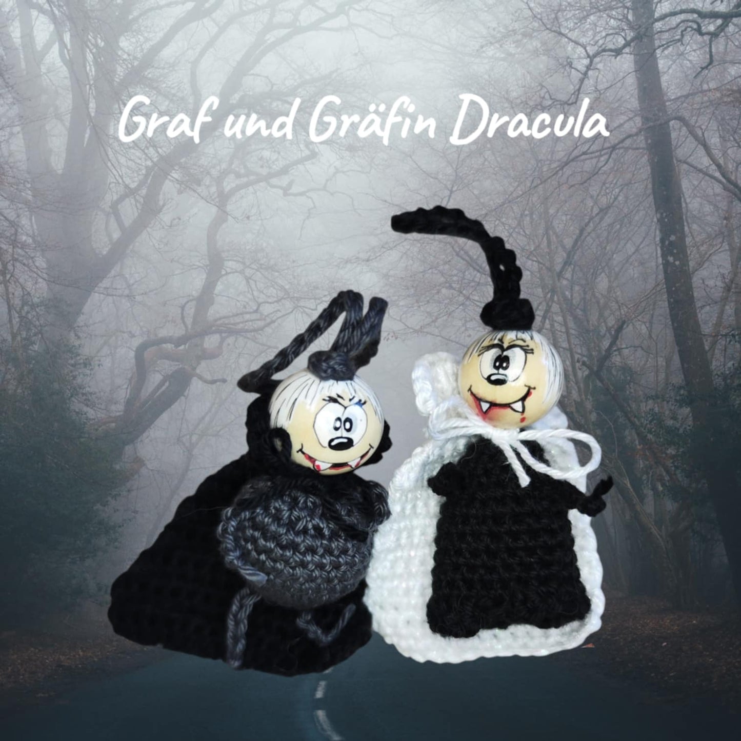 🦇 Häkelanleitung „Graf & Gräfin Dracula“ – bissig gut gehäkelt! (PDF) 🦇