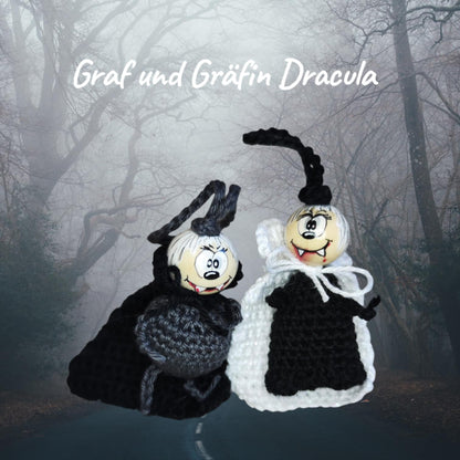 🦇 Häkelanleitung „Graf & Gräfin Dracula“ – bissig gut gehäkelt! (PDF) 🦇